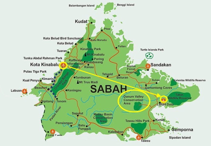 Sabah Danum Valley map